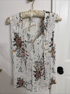 Market & Spruce Ava Tie Neck Sleeveless Blouse - Size Medium Petite